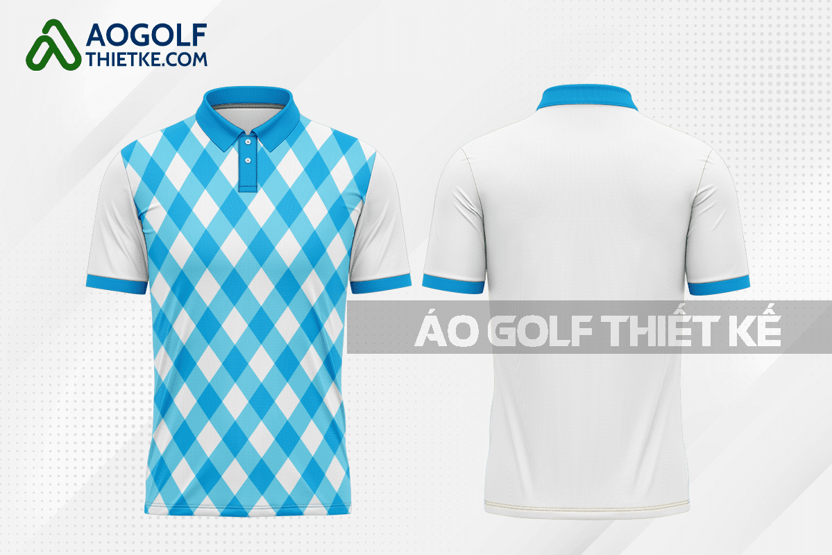 Mẫu áo thi đấu golf CLB Cao Bằng màu xanh da trời thiết kế GF14