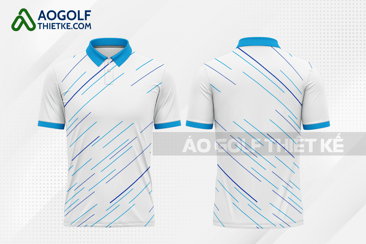 Mẫu áo polo golf CLB Hà Nam màu xanh da trời thiết kế GF24