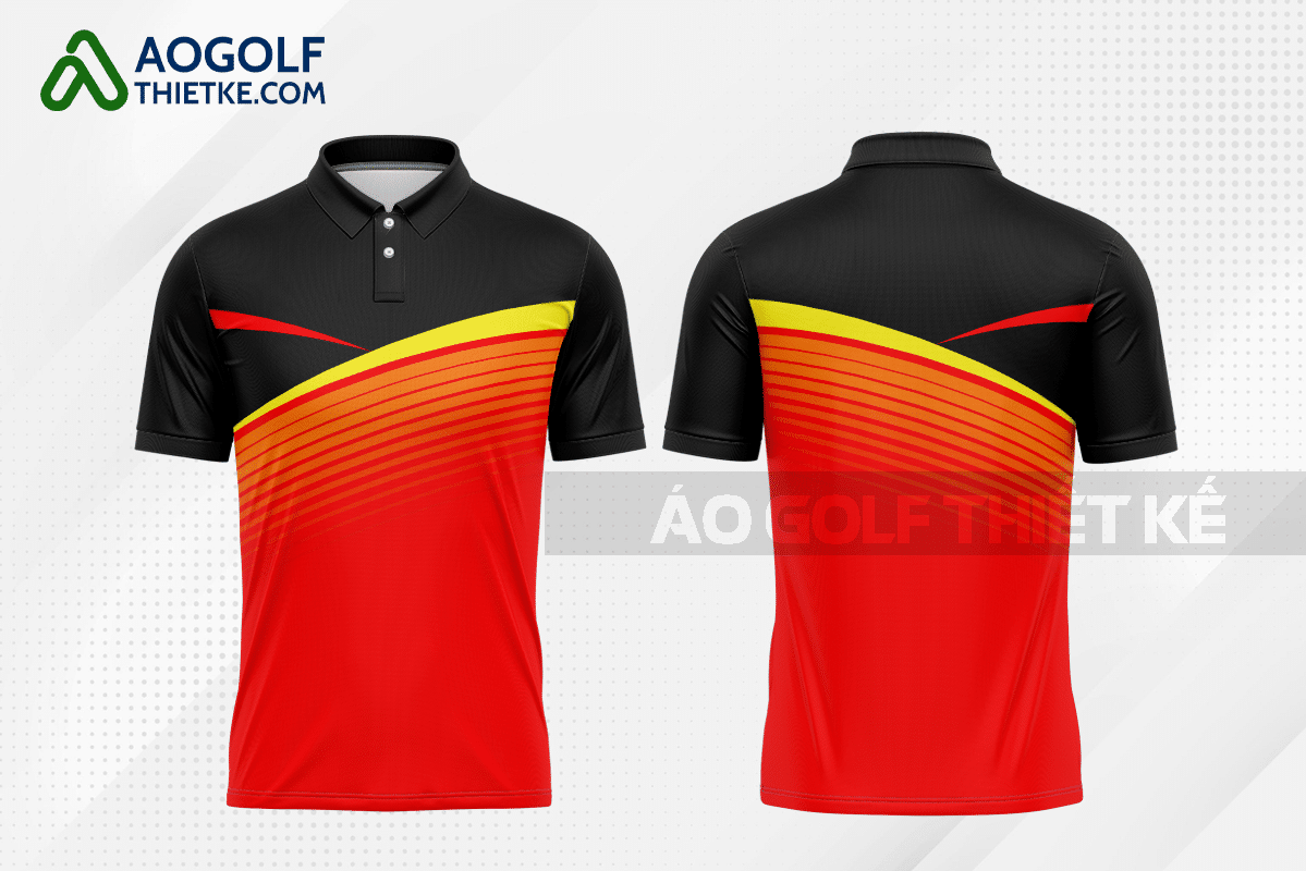 Mẫu áo polo golf CLB công nghệ sợi dệt màu đỏ thiết kế GF69