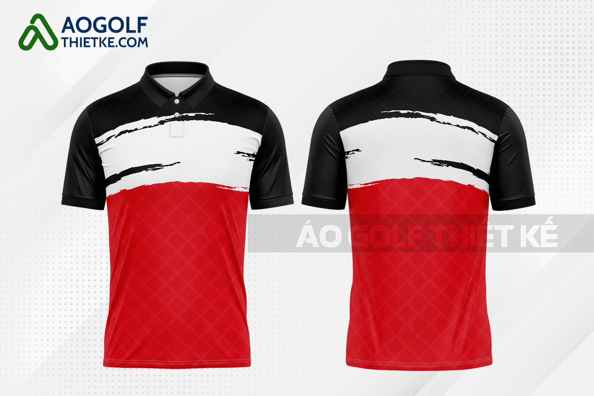 Mẫu áo thi đấu golf CLB quản trị nhân lực màu đỏ thiết kế GF89