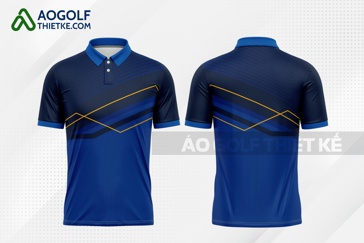 Mẫu áo thun golf CLB quản trị kinh doanh màu tím than thiết kế GF81