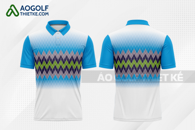 Mẫu áo golf có cổ CLB luật - nhân văn màu xanh da trời thiết kế GF97