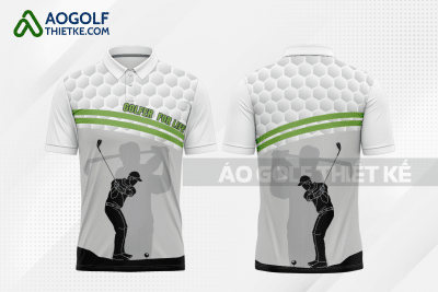 Mẫu áo golf nam CLB Đông Nam Á học màu trắng thiết kế GF115
