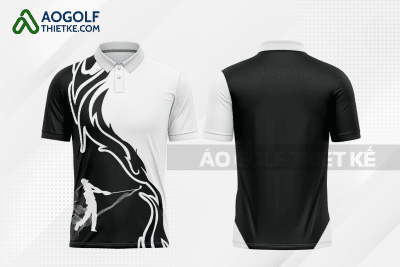 Mẫu áo polo golf CLB điêu khắc màu đen thiết kế GF129