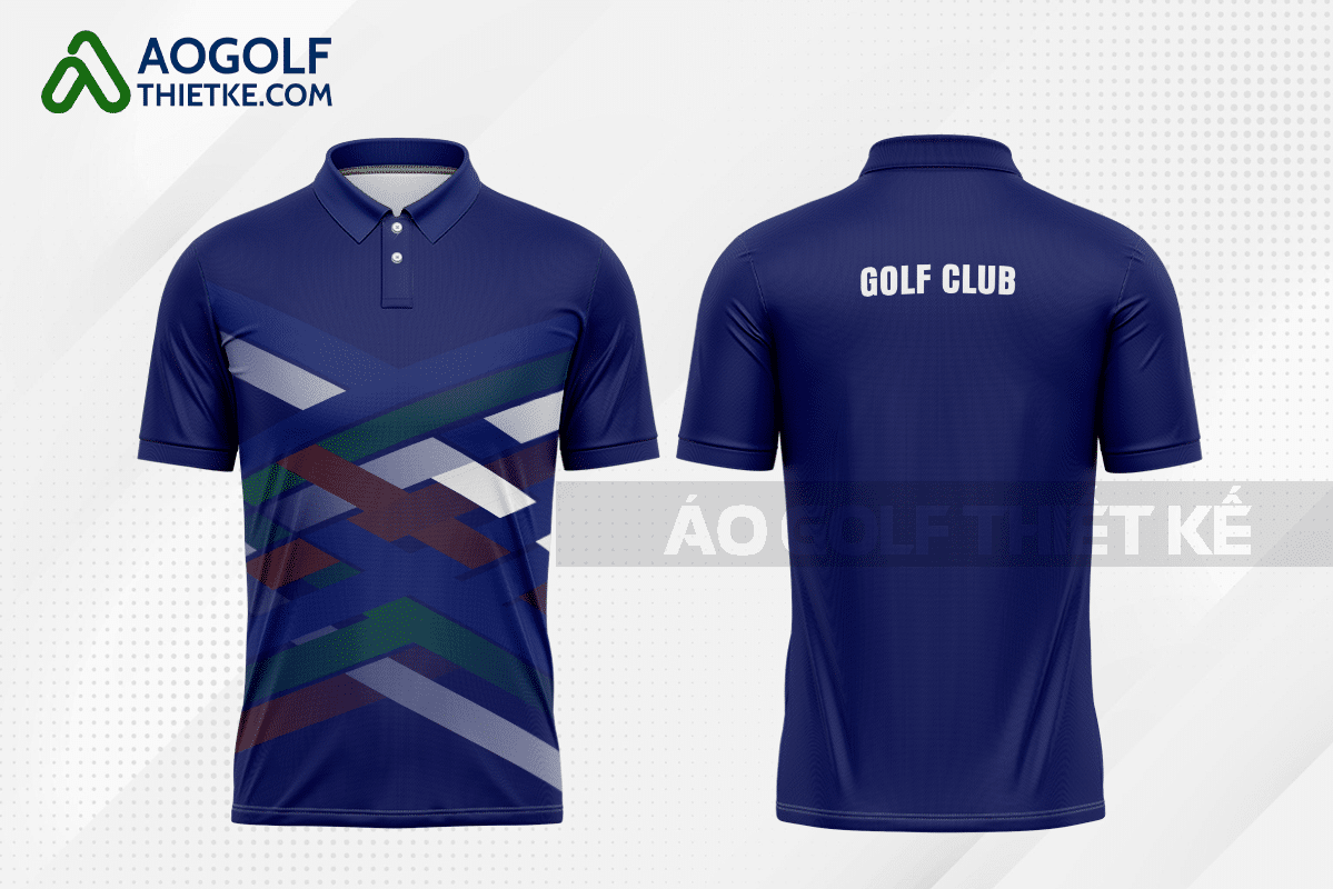 Mẫu áo chơi golf CLB An Biên màu xanh tím than thiết kế GF263