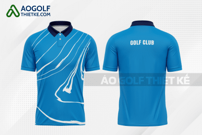 Mẫu áo chơi golf CLB Huyện Quốc Oai màu xanh da trời thiết kế GF233
