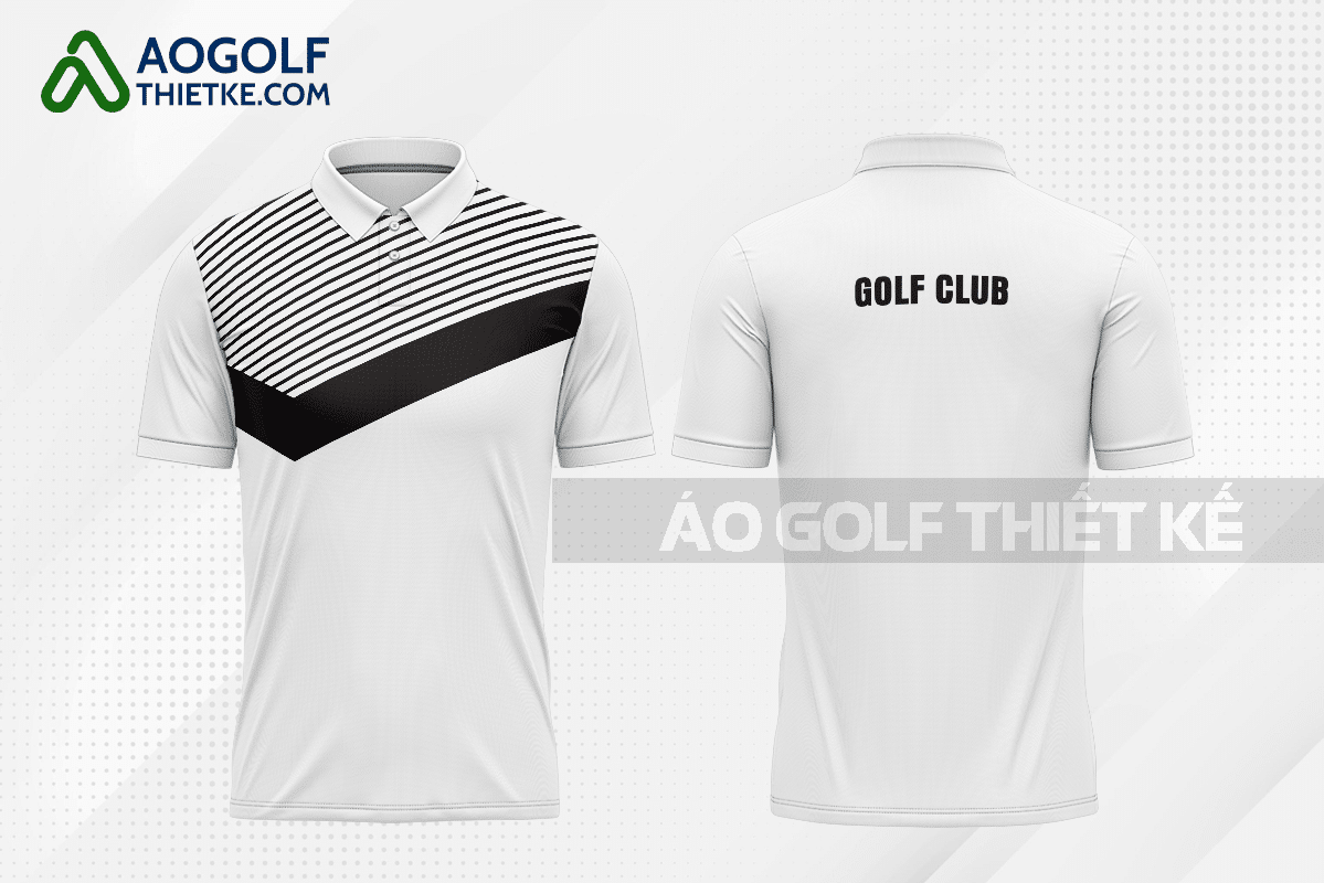 Mẫu áo chơi golf CLB thống kê màu trắng thiết kế GF173