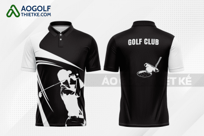 Mẫu áo chơi golf CLB xã hội học màu đen thiết kế GF143