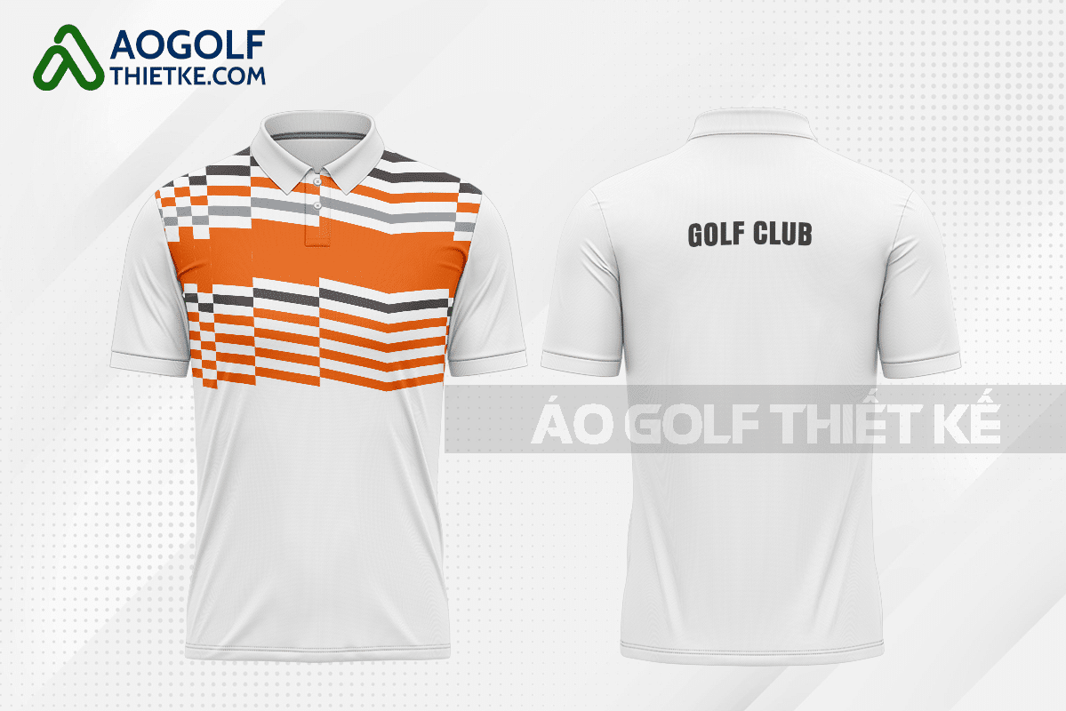 Mẫu áo đấu golf CLB giáo dục quốc phòng – an ninh màu cam thiết kế GF184