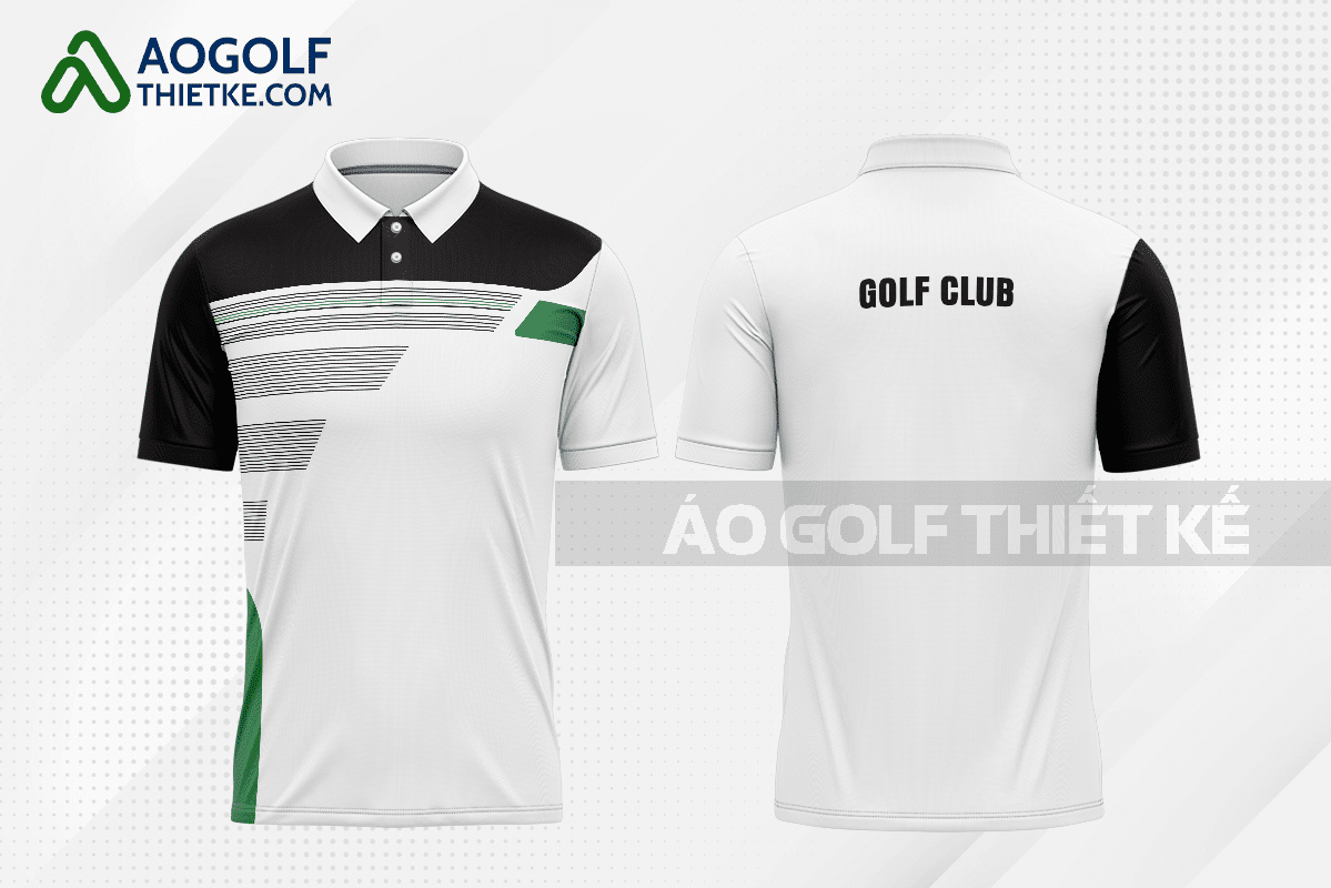Mẫu áo đấu golf CLB khoa học môi trường màu đen thiết kế GF169