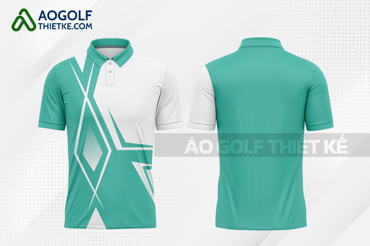 Mẫu áo giải golf CLB khoa học xã hội màu xanh ngọc thiết kế GF136