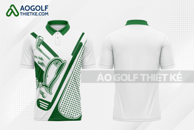 Mẫu áo golf có cổ CLB quan hệ quốc tế màu xanh lá thiết kế GF142