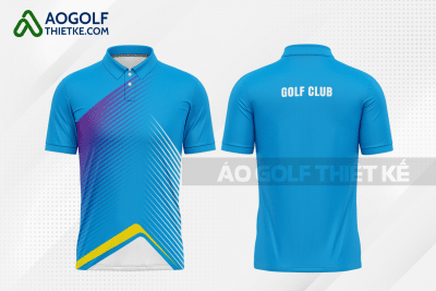 Mẫu áo golf nam CLB Huyện Thạch Thất màu xanh da trời thiết kế GF235
