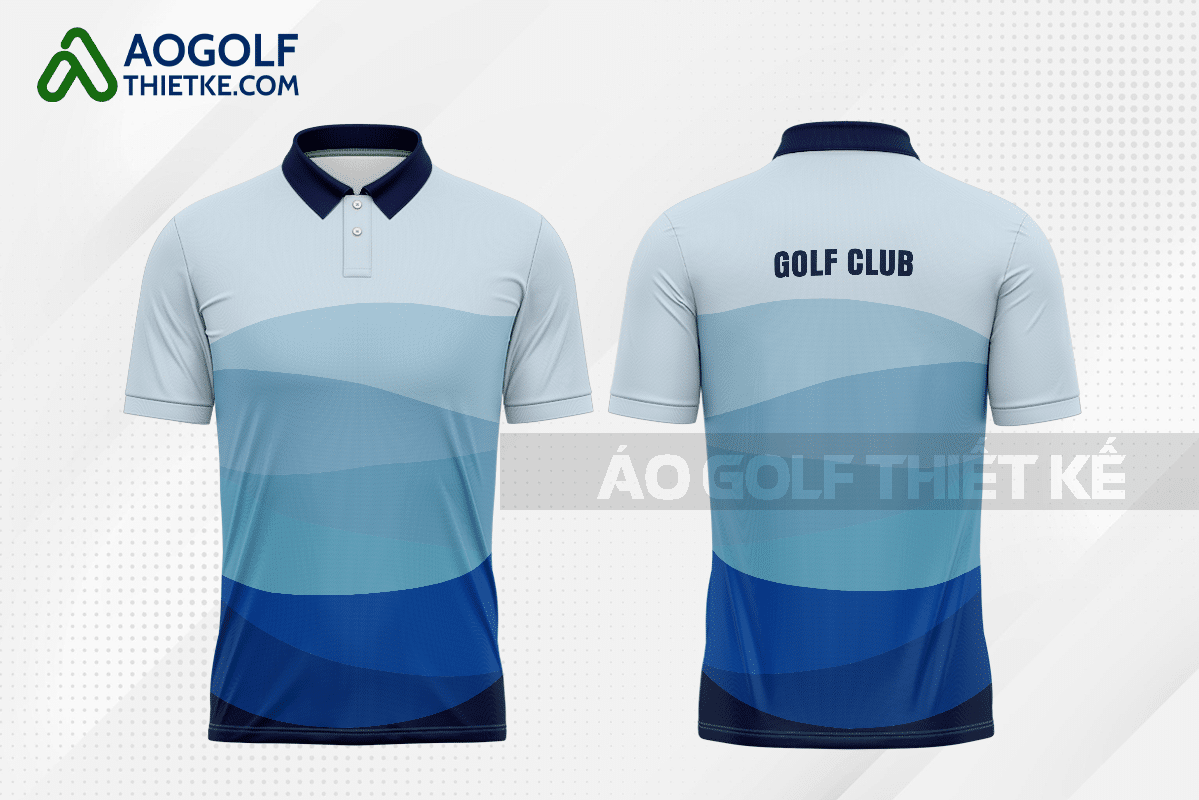 Mẫu áo thi đấu golf CLB giáo dục đặc biệt màu xanh da trời thiết kế GF179