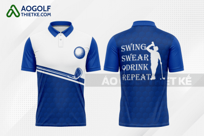 Mẫu áo thi đấu golf CLB thiết kế nội thất màu xanh dương thiết kế GF134
