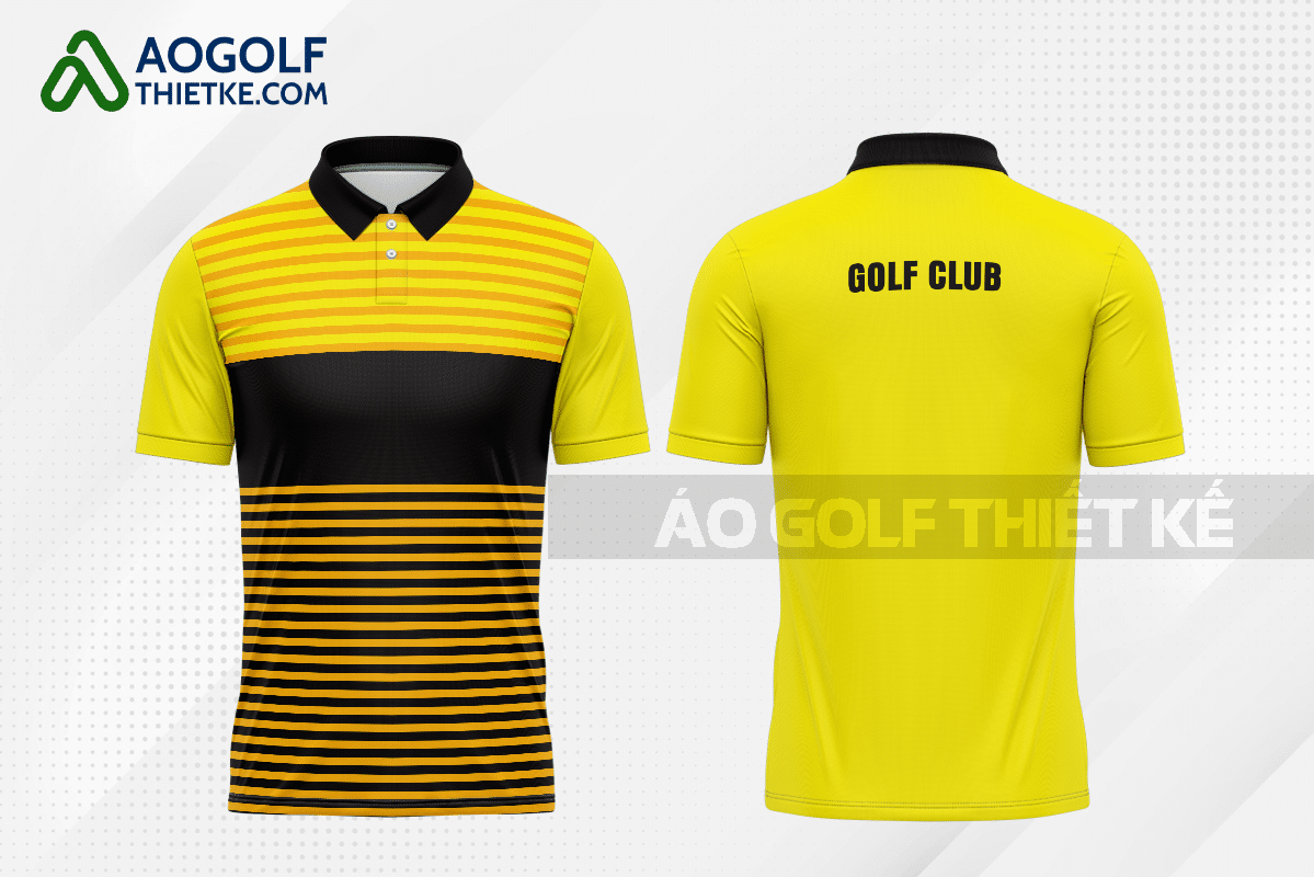 Mẫu áo chơi golf CLB Đắk Glong màu vàng thiết kế chính hãng GF413