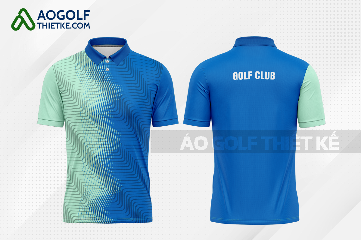 Mẫu áo chơi golf CLB Đức Hòa màu xanh biển thiết kế chính hãng GF457
