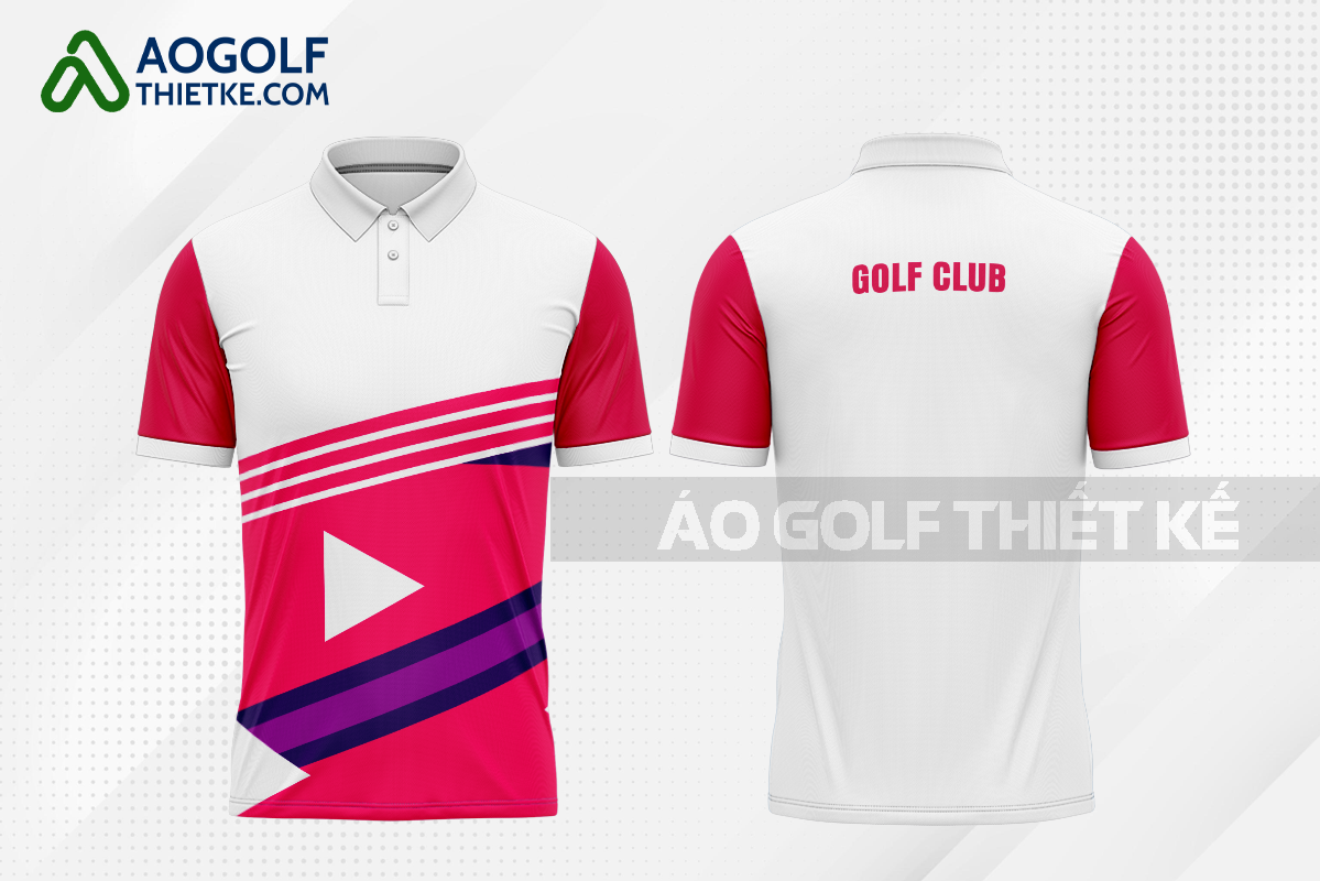 Mẫu áo đấu golf CLB Duyên Hải màu hồng thiết kế nữ GF468