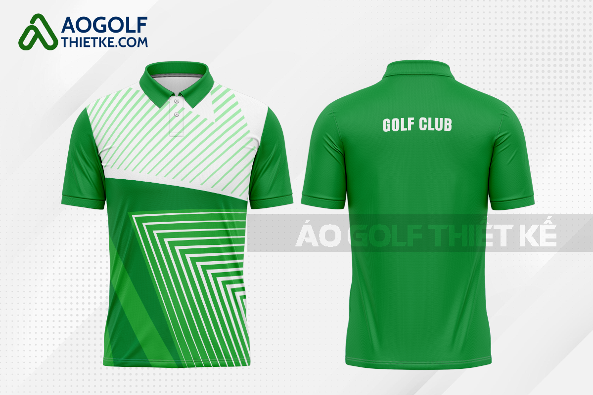 Mẫu áo golf có cổ CLB Dĩ An màu xanh lá thiết kế đẹp GF426