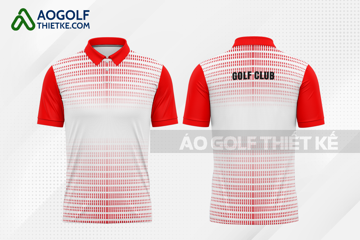 Mẫu áo polo golf CLB Cái Răng màu đỏ tự thiết kế GF339
