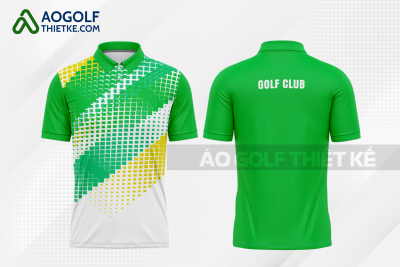 Mẫu áo polo golf CLB Đăk Hà màu xanh lá thiết kế đẹp GF414