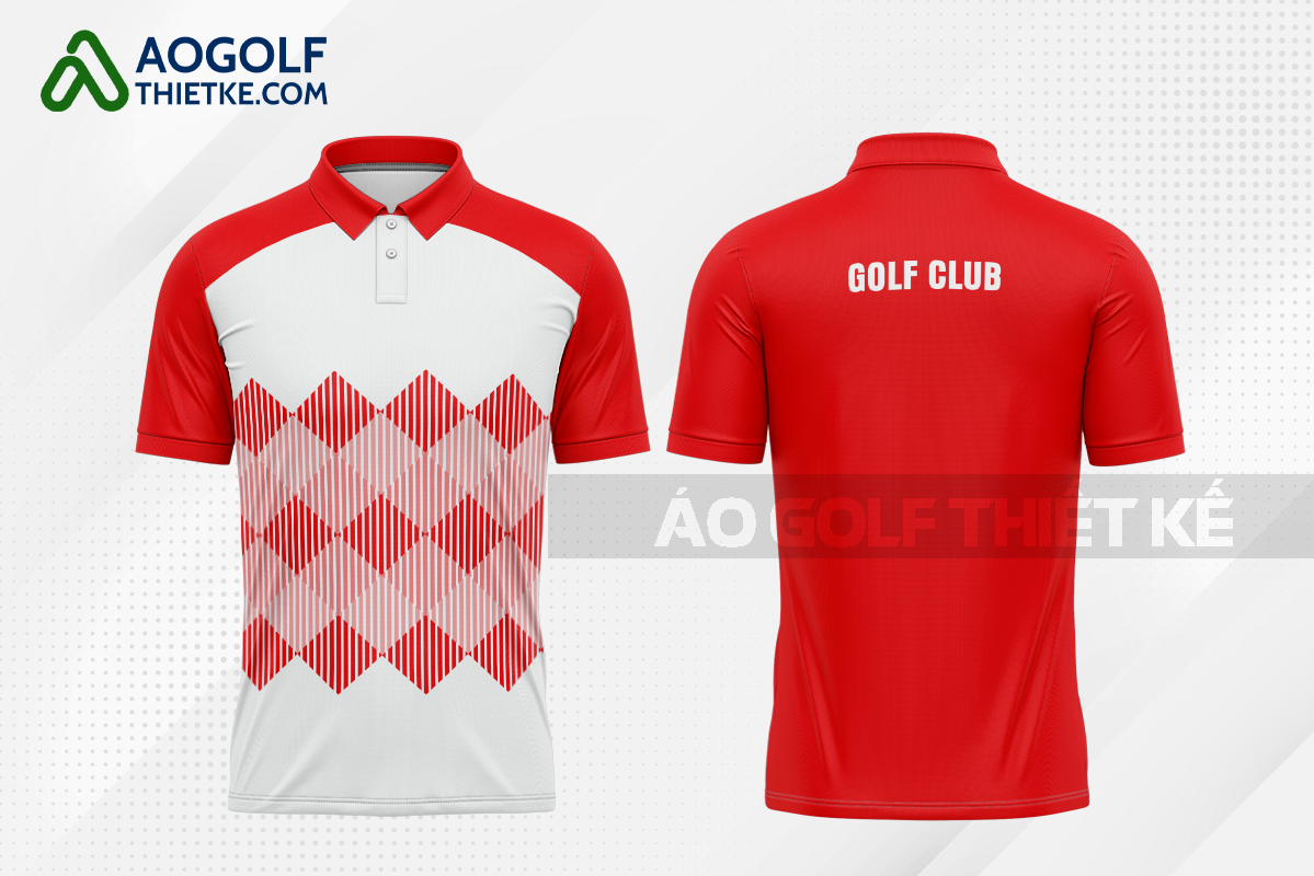 Mẫu áo polo golf CLB Điện Bàn màu đỏ thiết kế lạ GF428