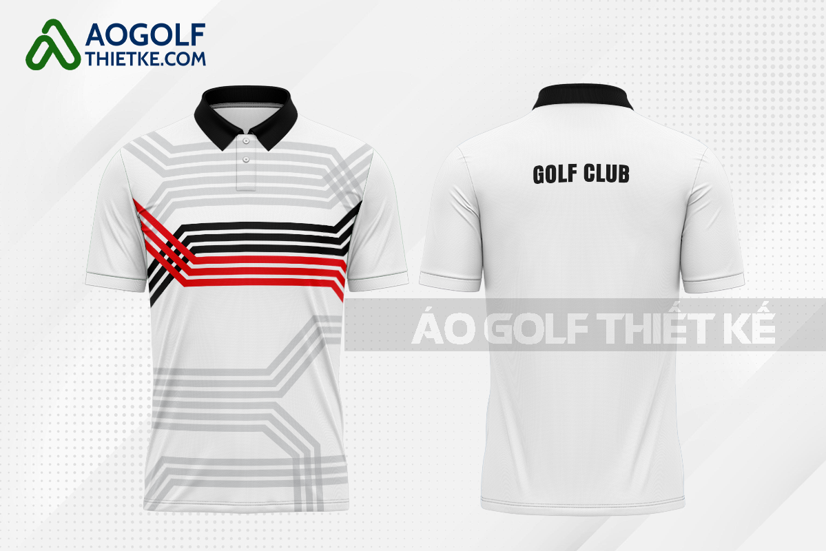 Mẫu áo polo golf CLB Đông Giang màu trắng thiết kế chất lượng GF443