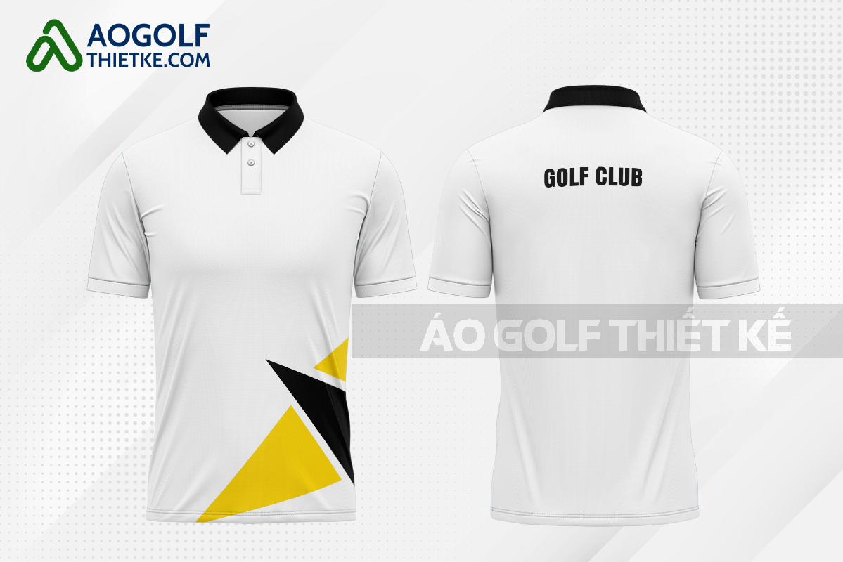 Mẫu áo polo golf CLB Đức Huệ màu trắng thiết kế đẹp GF458
