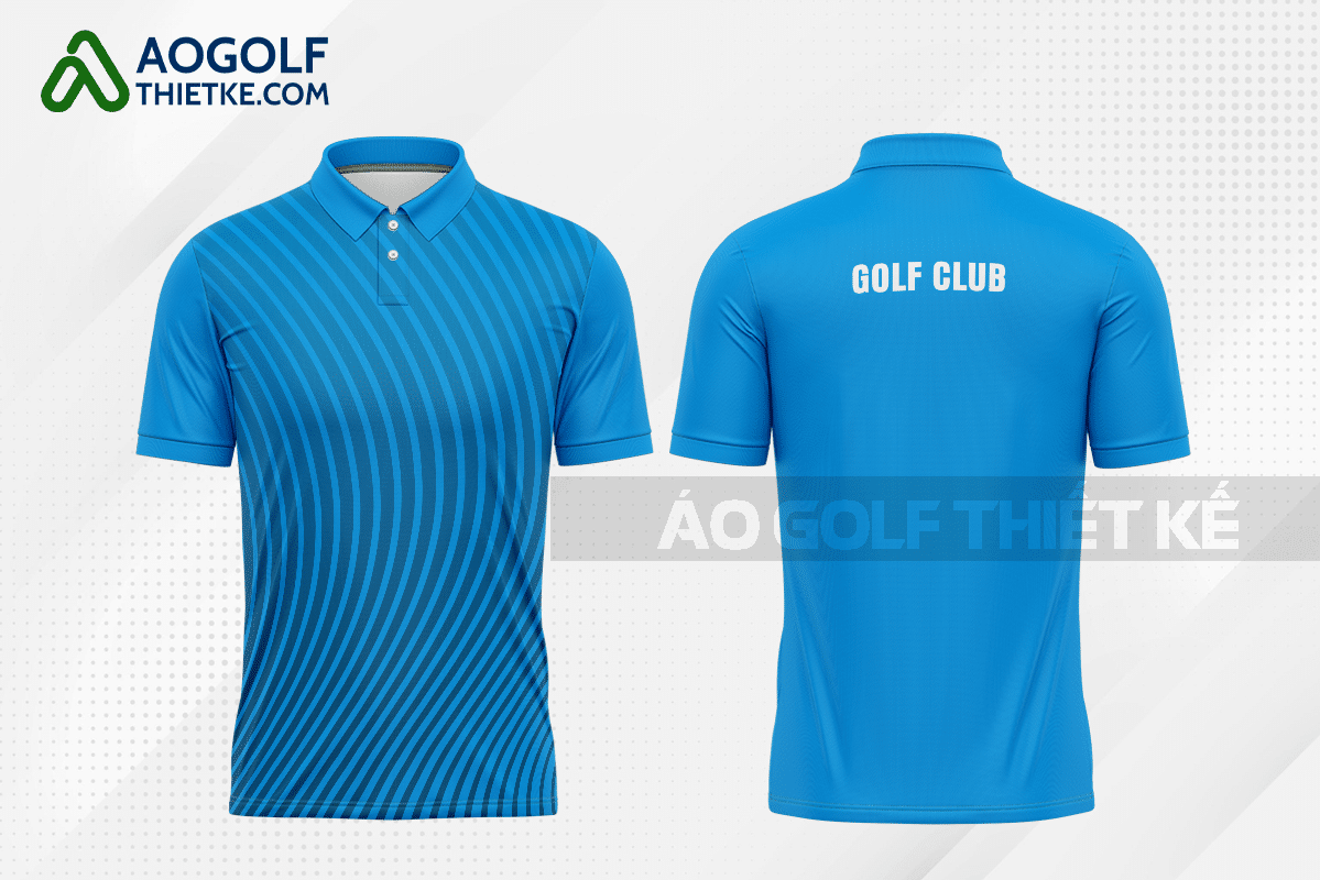 Mẫu áo thun golf CLB Bàu Bàng màu xanh da trời thiết kế GF306