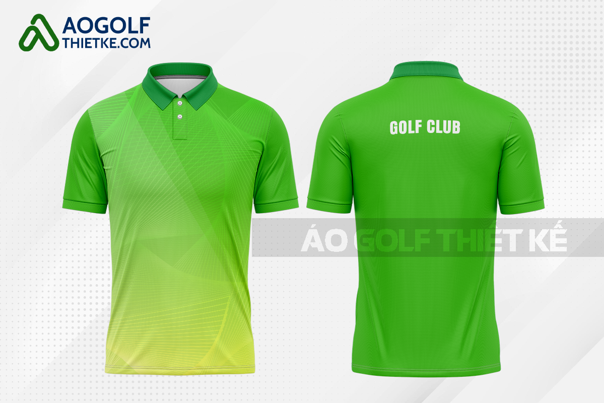Mẫu áo thun golf CLB Chiêm Hóa màu xanh lá thiết kế nam GF381