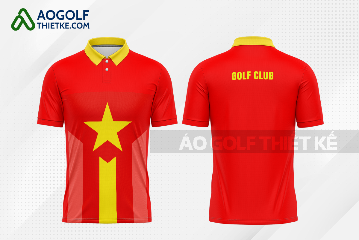 Mẫu quần áo đánh golf CLB Hạ Hòa màu đỏ thiết kế độc GF491