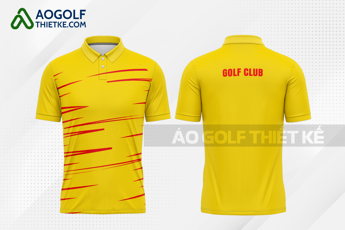 Mẫu quần áo golf CLB Hà Giang màu vàng thiết kế đẹp GF490